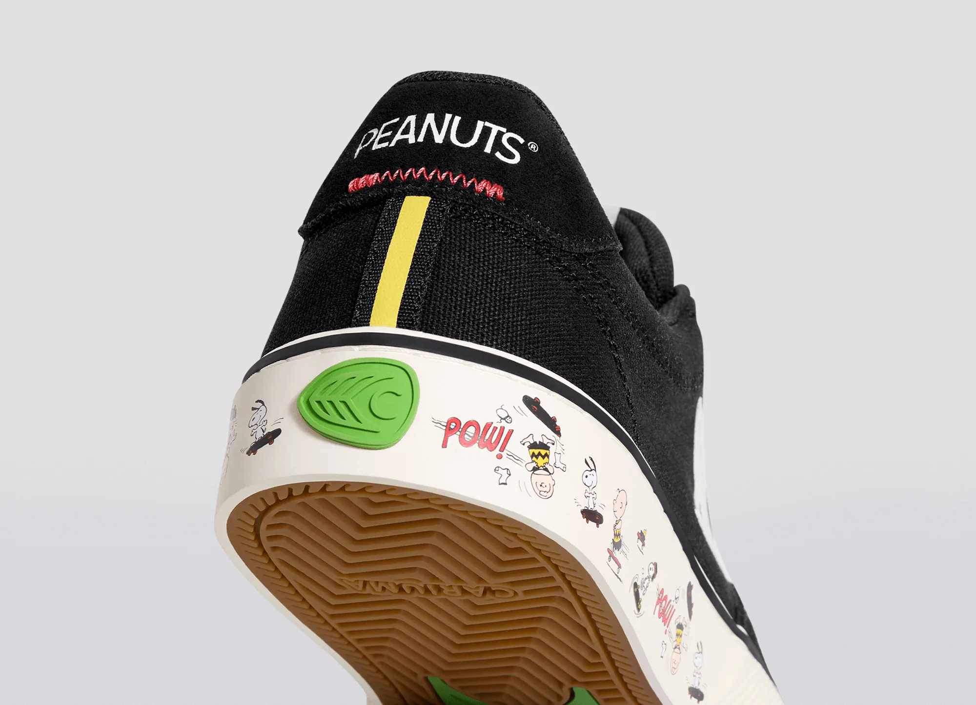 PEANUTS NAIOCA PRO Snoopy Skate Black Suede and Canvas Ivory Logo Sneaker Women